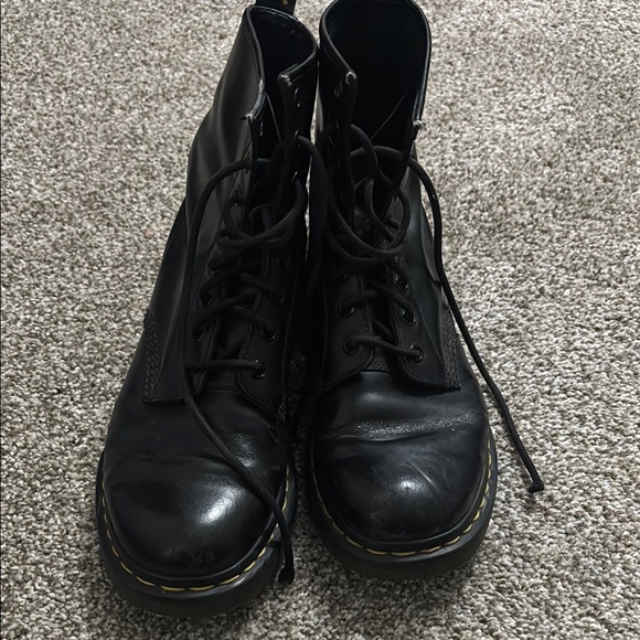 Dr. Martens Black Leather Boots - Picture 1 of 5